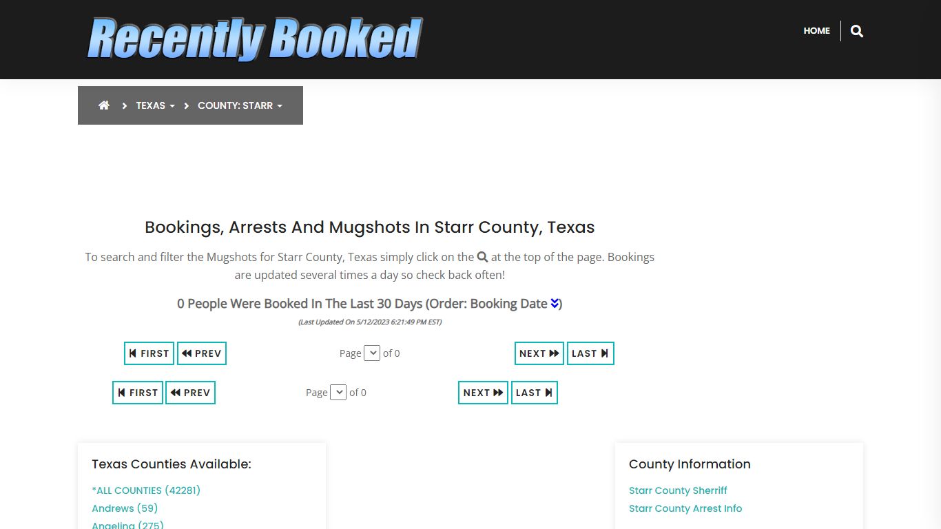 Bookings, Arrests and Mugshots in Starr County, Texas - Recently Booked