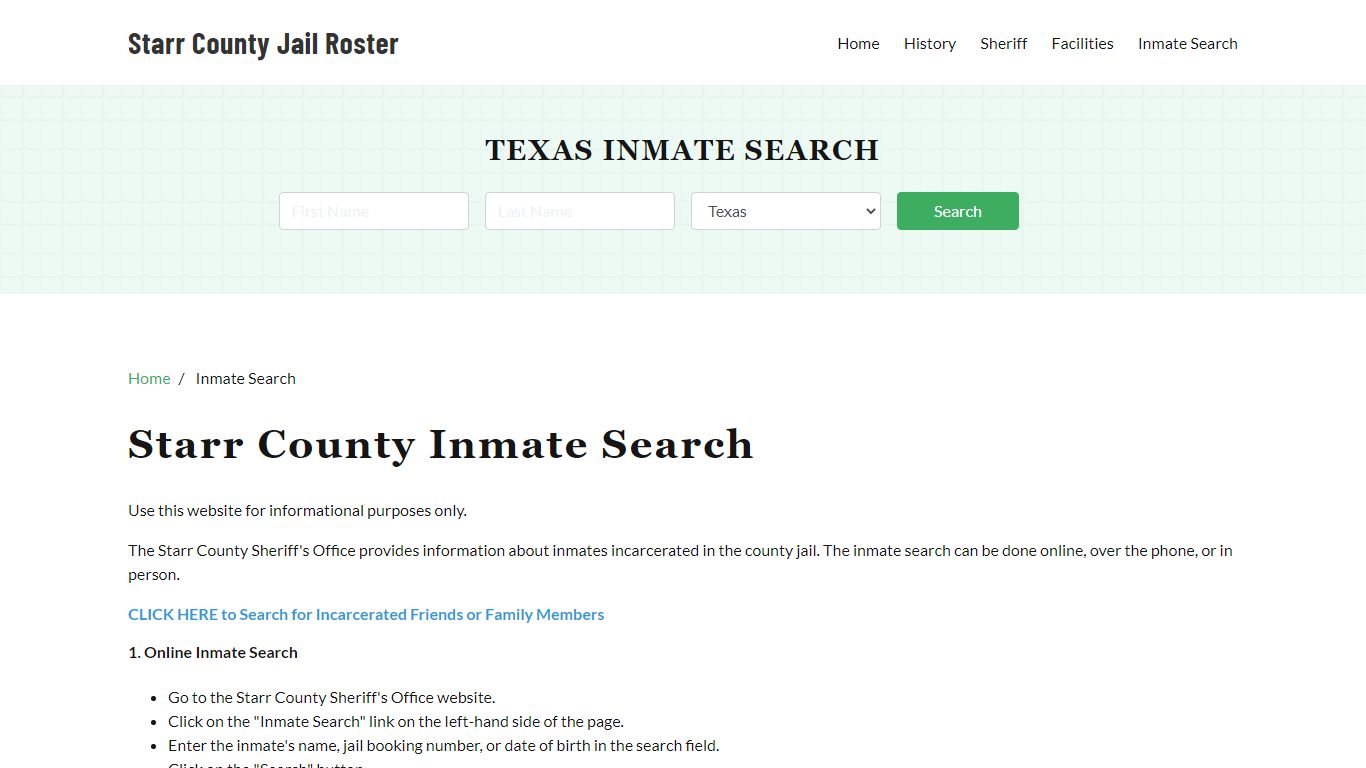 Starr County, TX Detainee Lookup