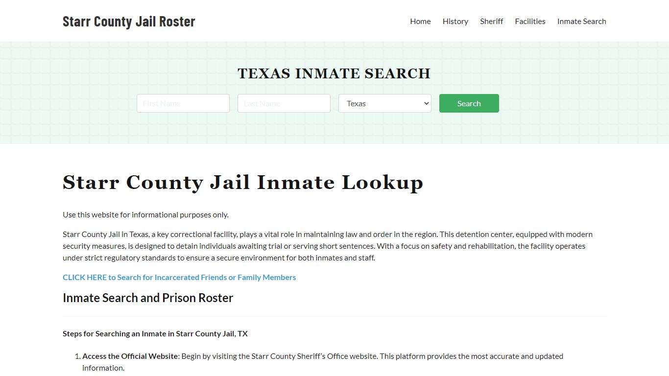 Starr County Jail Roster Lookup, TX, Inmate Search