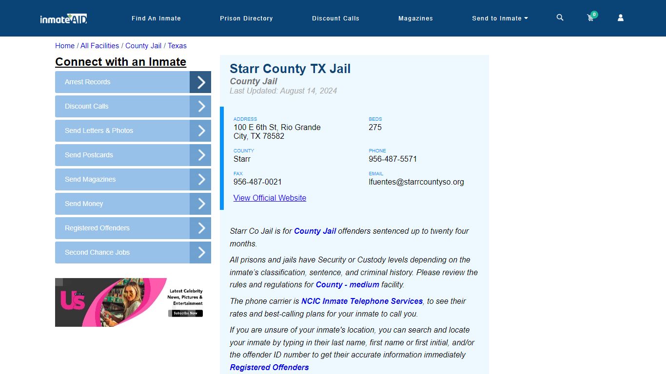 Starr County TX Jail - Inmate Locator